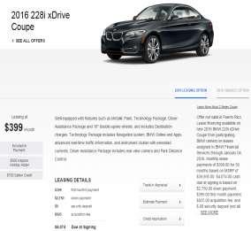 ADVERTISED LEASE PAYMENTS FOR 2016. UPDATED CALCULATIONS BASED ON DEALER FEEDBACK ALLOW MORE VALUE SELLING AND A BETTER STARTING POINT FOR NEGOTIATIONS. In the past, bmwusa.