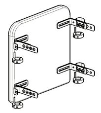 Solid Backs 2 Point Hardware EE2 Solid Back w/econo-eze Hardware Includes 2 each #462 frame clamps, 2 each #437A back mounting forks and 2 each #430 hinges. Frame clamp is universal for round tubing.