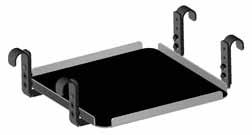 11-1000C Vent Tray w/hinged Quick Release Mounts to the lower frame rails with 1 drop hooks and 30 clamps. If batteries do not fit on the vent tray, a 2nd battery tray should be ordered.