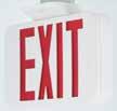 EXIT / EMERGENCY LED Exit Sign The PETPE Series offers quality and value with a compact and attractive LED based emergency exit. The white housing is made of high impact UL flame rated thermoplastic.