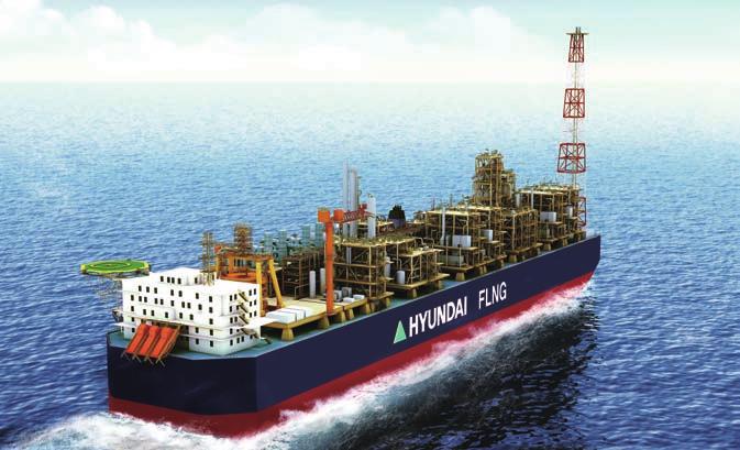 Our Products HHI OFFSHORE & ENGINEERING /3 FLNG Floating Liquefied Natural Gas Semisubmersible Unit FLNG facilities can produce, liquefy, store and transfer LNG