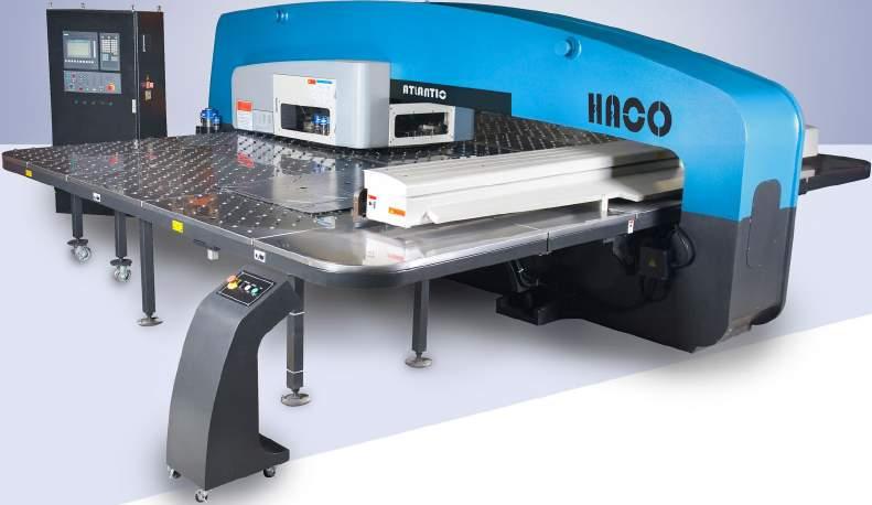 stations (10 A, 14 B, 2 C and 4 D) with hardened and changeable sleeves 2 Auto-Indexable D stations Combined ball-brush punching table for easy sheet movement User-friendly CNC control Siemens 802