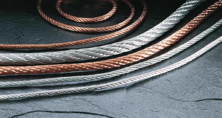 Highly flexible, similar to DIN 46 438. Made of bare, tin-plated, silver-plated or nickelplated copper wire. Round stranded conductors KRL Nominal Ø of wire No.