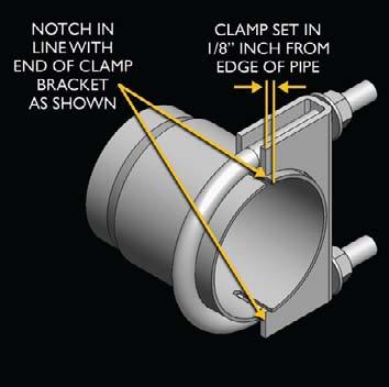 C,D) 3) Place a chain style cutter around the outlet pipe slightly forward of the rear most hanger and cut the exhaust pipe.