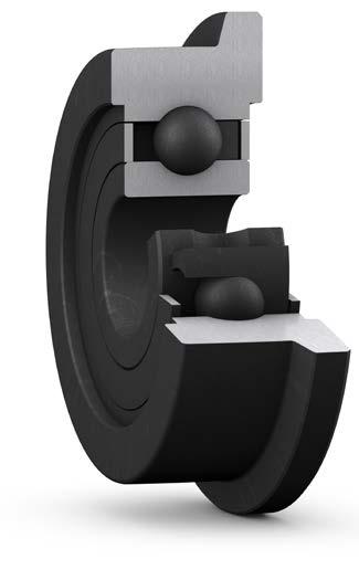 These bearings incorporate graphite-based lubrication that continuously lubricates the bearing.
