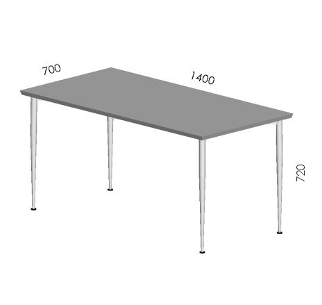 The rectangular-shaped table has legs in corners leaving plenty of room to sit at the table. Basic price includes coated frame.