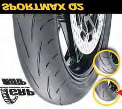 STREET TIRES - RADIAL SPORTMAX Q2 HIGH PERFORMANCE SPORT/SUPERSPORT TIRE Intuitive Response Profile technology in the rear tire gives greater latitude in line choice while cornering and provides