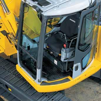 H YDRULIC EXCVTOR WORKING ENVIRONMENT The cab interior is spacious and provides a comfortable working environment Operator s Cab