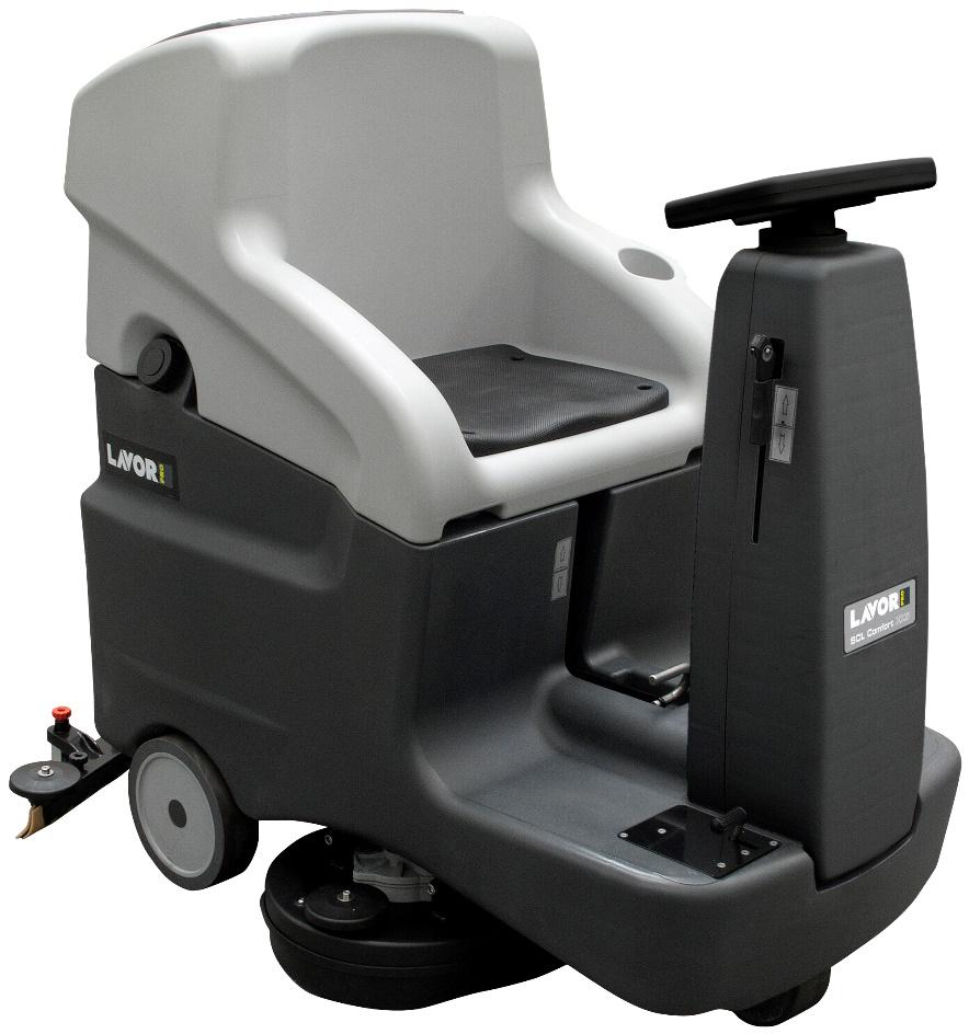 FLOOR SCRUBBERS RS-34 Features Brush plate lifting/lowering lever Recovery tank Controls compartment inspection cover Solution tank