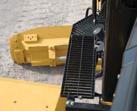 Operator Not Present Monitoring System Keeps the parking brake engaged and hydraulic implements disabled until the operator is initially seated and the machine is ready for operation.