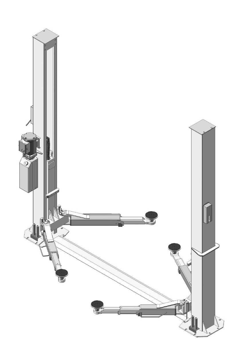 I. PRODUCT FEATURES AND SPECIFICATIONS FLOORPLATE CHAIN-DRIVE TWO POST LIFT Model BP-10000 (See Fig.
