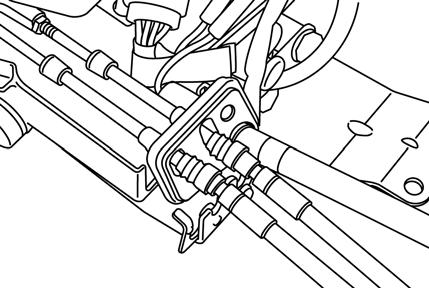 OUTBOARD RIGGING EVINRUDE 4 STROKE 9.8 HP MODELS Install the shift and throttle cables into the control cable bracket. Turn control cable connector to align with the throttle lever pin.