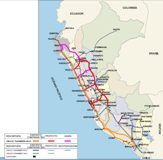 6. CHILEAN POWER SYSTEM Figure 5-3: SEIN Transmission System by 2018 The Chilean power system consists of four separate electric grids: Sistema Interconectado del Norte Grande (SING) which serves the