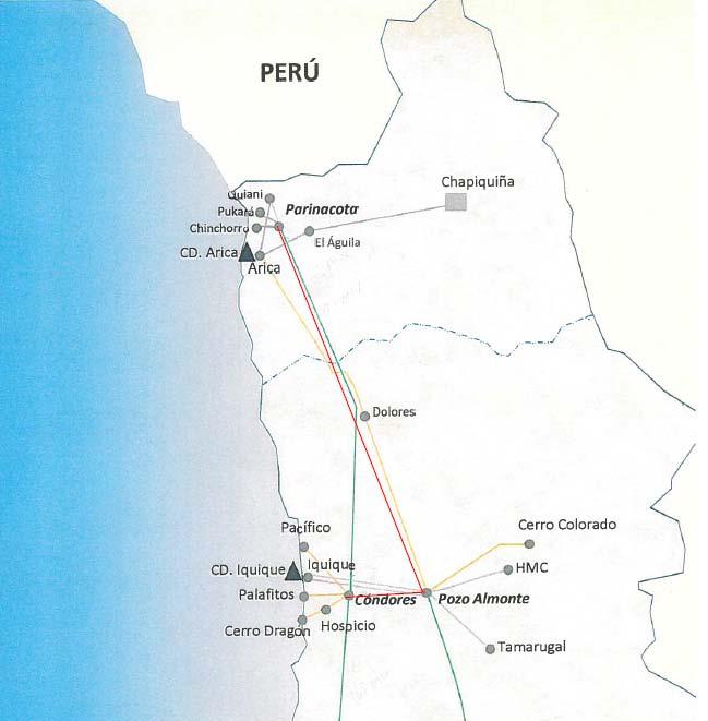southern Peru to which the new generators will be connected. Currently there is one 220 kv circuit between Montalvo and Los Heroes, and there will be one more 220 kv circuit built by 2018.
