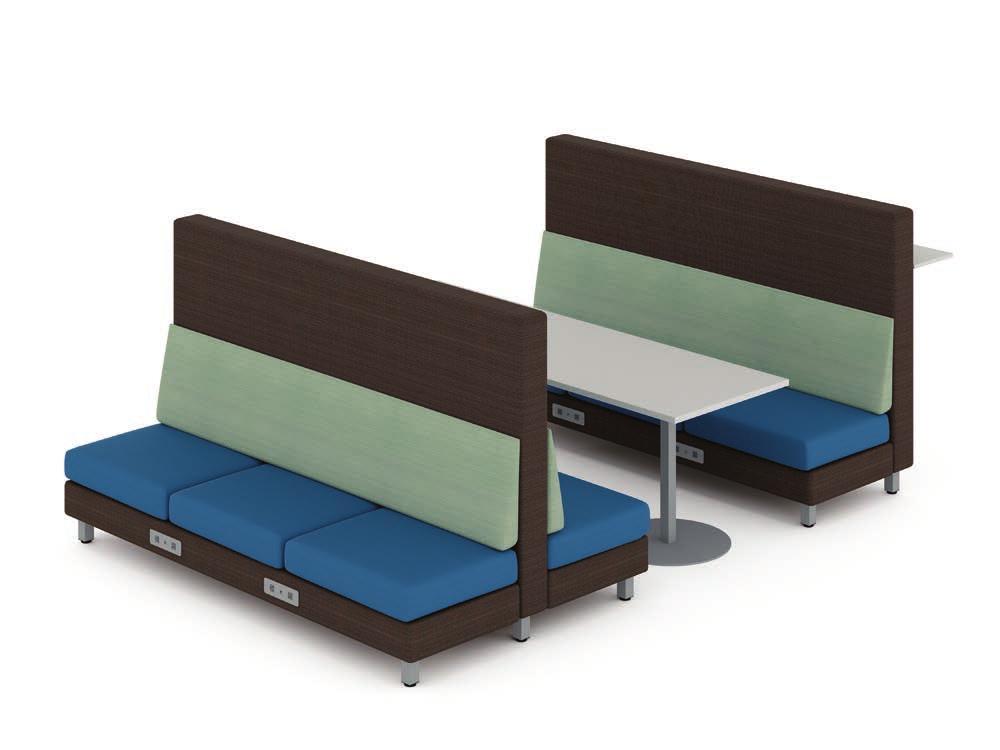 Junxion Banquette F D FPO E D) Integrated power & data Power & data receptacles can be placed anywhere on the walls or seat structure and are powered by 3-pin plugs.