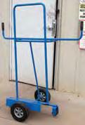 This cart is powder coated blue and features a side retainer lip that keeps cargo on the deck.