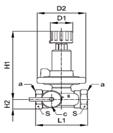 Technical Specification ½ to 2 (D1 to DN) DPCV Differential Weight Product Size DN Pressure Range () Kv Value a L1 H1 H2 D1 D2 c S Kg Code ½ DN1-1.6 Rp ½ 6 2 1 28 61 G¾A 27 0.7 89706 ½ DN1-1.