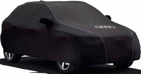 03 Vehicle cover (for indoor use) Ideal fit, in Anthracite, bearing the Audi logo.