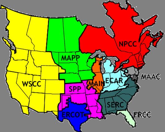 N. American Transmission Regions Four major