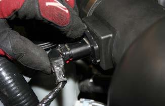 The final step of the Rapid Flow Cold Air Intake is to plug the mass air flow harness plug back