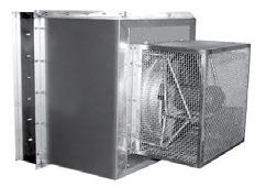 The fan section includes a direct drive or belted panel fan and is supplied with a 17" x 22" gasketed access opening.