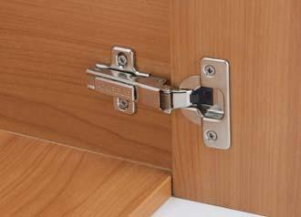 Concealed Hinges DUOMATIC Premium, opening angle 105 Soft close mechanism integrated in the cup LGA certificate for 80,000 opening cycles Cup dimensions Material: Steel cup and hinge arm Finish:
