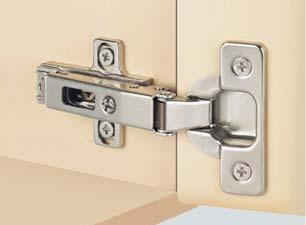 Concealed Hinges DUOMATIC, for door thicknesses up to 2 mm, opening angle 94 Cup dimensions Drilling dimensions for cup fixing, screw fixing Material: Steel cup and hinge arm Finish: Nickel plated