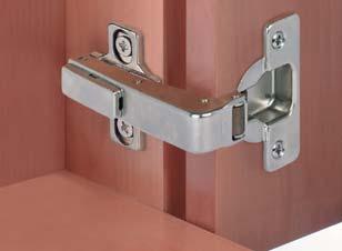 Concealed Hinges DUOMATIC, opening angle 94 or 110, for blind corner applications Cup dimensions Drilling dimensions for cup fixing, screw fixing Blind corner application with mounting plate
