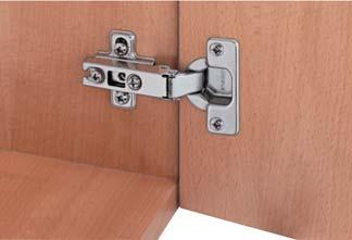 Concealed Hinges Metalla A/SM, opening angle 110, Cup Ø5 mm Ø Material: Steel cup and hinge arm Finish: Nickel plated Drilling depth: Hinge cup 11.