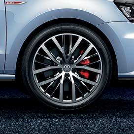 ADDITIONAL ITEMS OF STANDARD EQUIPMENT: GTI* (OVER SEL) WHEELS AND SUSPENSION Alloy wheels, four 7½J x 17" Parabolica with 215/40 R17 tyres and anti-theft wheel bolts Sports suspension, lowered by