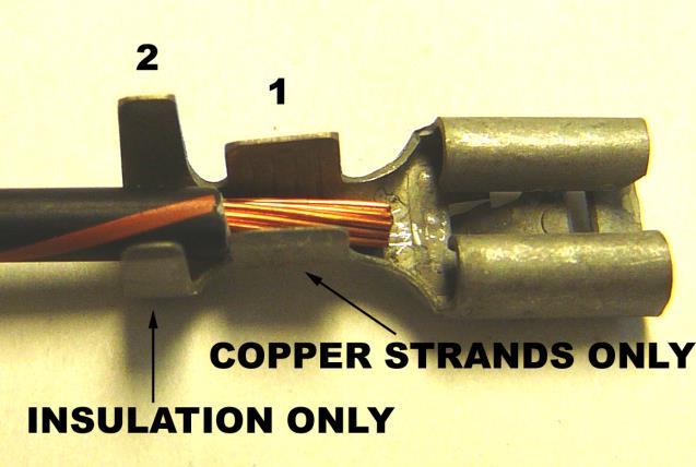 Try not to cut any excess wire when doing this, cut right below the pre-installed terminal. With the insulated terminal removed, strip about ¼ of insulation off of the wire.