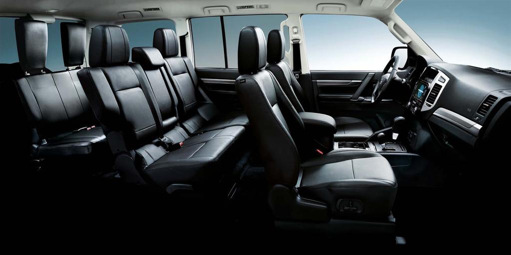 STYLE AND SPACE From each of Pajero s rows of seats, you will find yourself stretching out and relaxing in plenty of