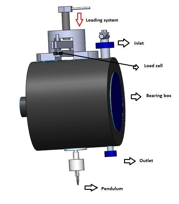 The motor drives the shaft at the end of which the test head is mounted with bearings. All four-bearing impaled on a steel sleeve and rotates with the shaft.