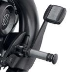 When equipped with the Bar End Mirror Hand Grips (sold separately), the mirrors are simply inserted into the end of the grip and tightened in place.