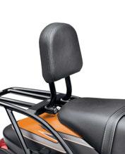 COMPACT PASSENGER BACKREST PAD This backrest pad sports French seams and a smooth, clean finish that looks great with any smooth surface seat.