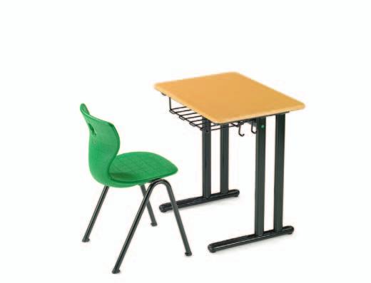 Table top of melamine-resin coated LIGNOpal chipboard with seamless moulded-on (PU) polyurethane safety edges or of extremely wear-resistant LIGNOdur safety top with soft rounded edges.