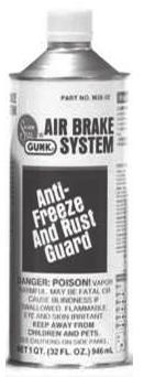 Important TO AVOID COLD WEATHER FREEZE UP: ADD 4 OZ. (1/2 CUP) OF GUNK BRAND AIR BRAKE ANTI FREEZE Directly into each flex member.