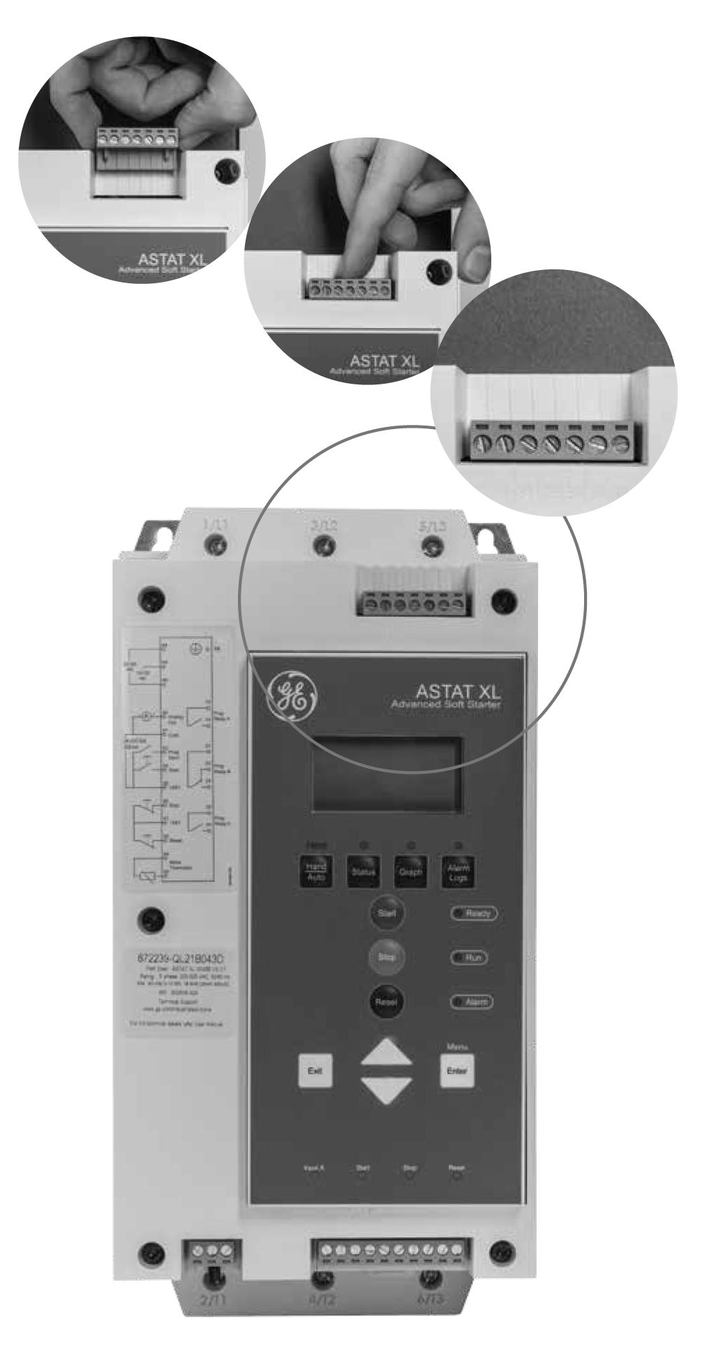 ASTAT XL Soft Starters Basic wiring diagrams 1 x programmable input where you can connect transducers and probes, simpler control circuits and lower installation cost.