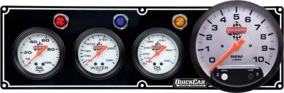 gauges for oil pressure and water temperature, and accompanying warning lights. Panel is 11-7/8" wide x 4-1/2" high.