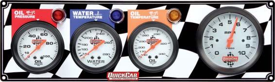 tachometer, 2-5/8" diameter mechanical gauges for oil pressure, water temperature and fuel pressure, and