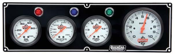 mechanical gauges for oil pressure and water temperature, and accompanying warning lights. Panel is 11-7/8" wide x 4-1/2" high.