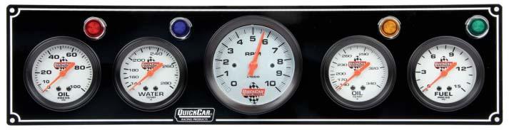 for oil pressure, water temperature and oil temperature, and accompanying warning lights. Panel is 15-1/8" wide x 4-1/2" high.