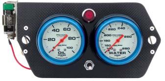 oil pressure and water temperature gauges.