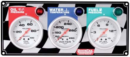 oil pressure and water temperature, and accompanying warning lights. Panel is 7-1/4" wide x 4-1/2 high.