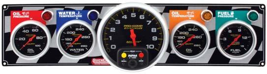 tachometer with recall, 2-5/8" diameter mechanical gauges for oil pressure, water temperature, oil temperature and fuel