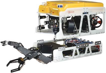 An A-frame, hydraulic power unit (HPU) and winch with an armoured lift umbilical is the most commonly