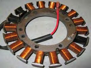 Clutch coil Two shorter windings Secured to stator frame at one end Magnetic field rotates - AC changed to DC with diodes Clutch coil