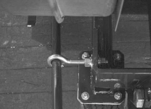 Slip Eyebolt, fitted with one 5/16 hex nut and flat washer, through top hole in left rear corner bracket of blower, securing with second flat