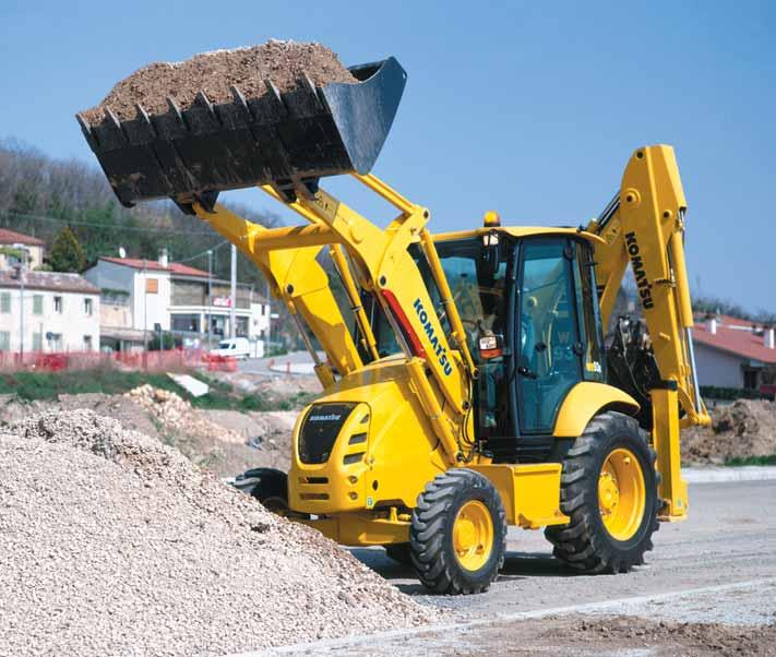 The design of the backhoe is completely new: it features a clean and functional layout, with hydraulic piping and hoses along the boom.