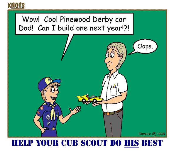 1. Eligibility Requirements Rules & Regulations The Pinewood Derby is open to all Cub Scouts. Cars should be built by the Cub Scouts with some adult guidance.